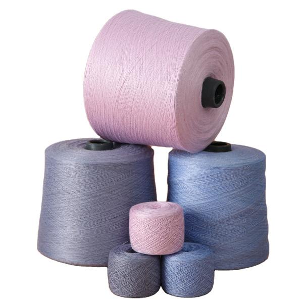 Cheap Recyclable Lightweight Spun Wool Yarn , Moistureproof Dyed Polyester Spun Yarn for sale