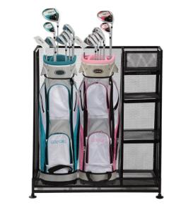 China Golf  Sports Organizer Steel Wire Shelving Rack Two Bag Garage Wire Mesh Racking on sale