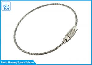 Best Wire Ring Tag Cable Loop Key Ring , Luggage / Clothing Tag Wire Rope Key Ring wholesale