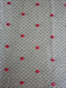 Best Black Red Polka Dot Sequin Fabric For Day Dress Garment wholesale