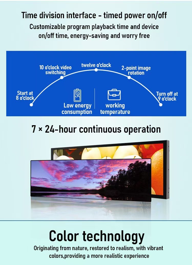 Supermarket Stretched Bar LCD Display Multi Language Digital Shelf Display