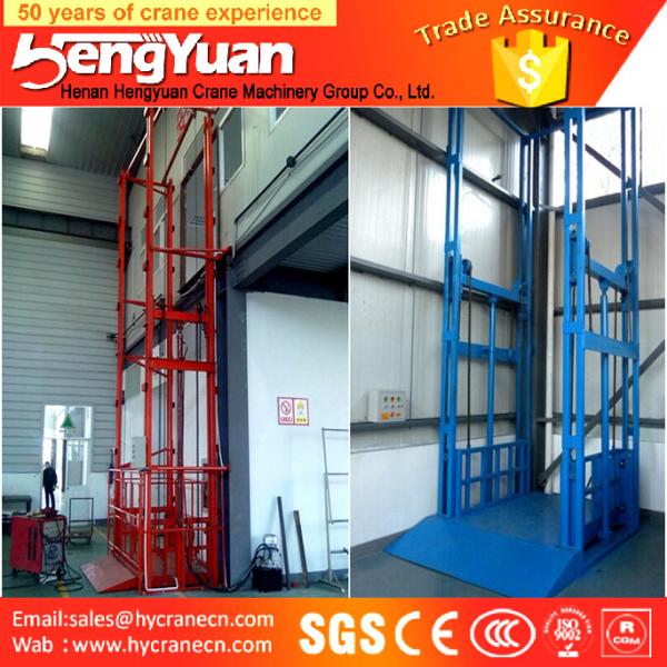 Cheap guide rail chain lifting machine/guide rail chain cargo lifing machine for sale