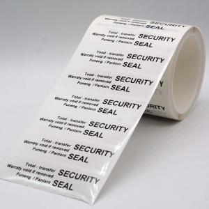 Best White 65um 1mil Gloss Full Transfer Tamper Evident Security Labels For VOID wholesale