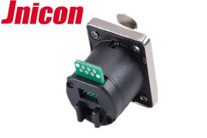 China Waterproof Cat5e Cat6 RJ45 Female Connector Panel Mount For Signal Transmission on sale