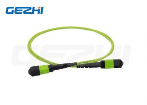 China 12 Core MPO Female Trunk Cable MM OM5 3.0MM Lime Green LSZH Polarity A/B on sale