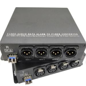 China 4Ch Balanced Audio To Fiber Converter With XLR Connector SFP Module on sale