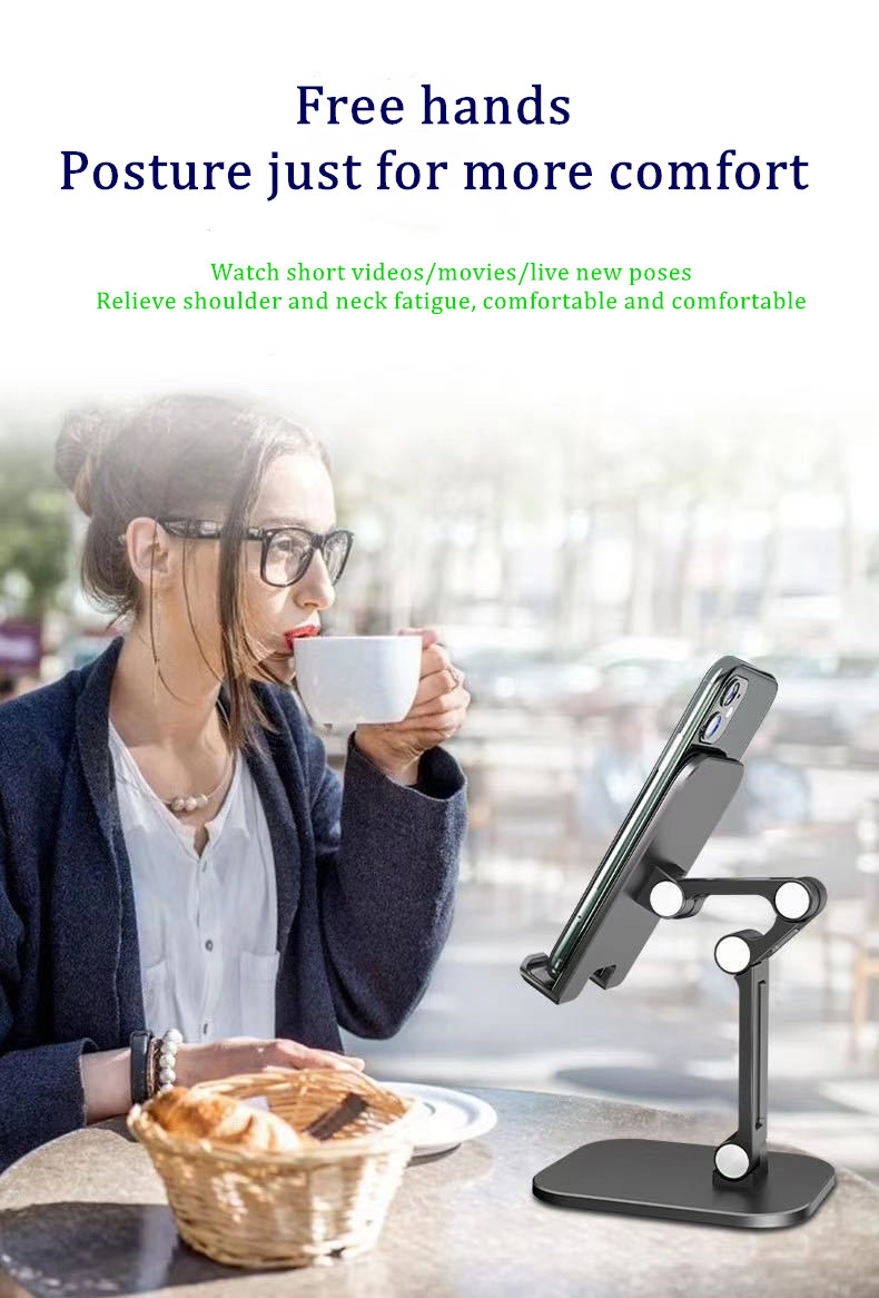 Foldable Lazy Smart Desk Cell Phone Holder For iPad Tablet Mobile Aluminum Alloy Desktop Phone Stand Lightweight and Durable Design