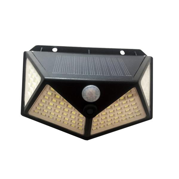 Cheap 100 LED PIR Motion Sensor Flood Light Black Plastic Solar Powered PIR Security Light for sale