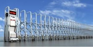 China Motorized Electric Automatic Entrance Gates , Trackless Intelligent Expandable Gate on sale