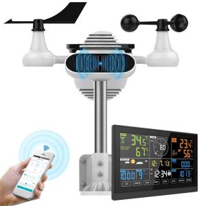 High Temperature Monitoring 7 in 1 Wifi Tuya Weather Station with UVI Light Intensity