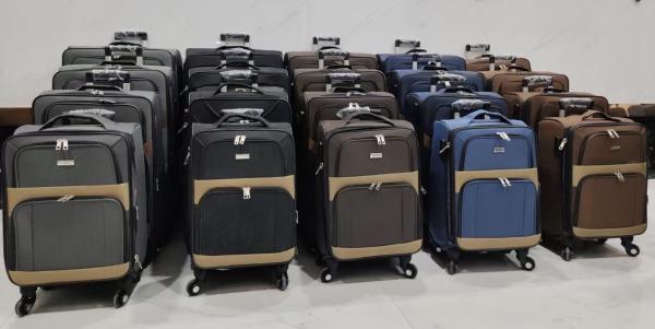 Cheap Multicolor Unisex Fabric Spinner Luggage , Polyester Fabric Cabin Suitcase for sale