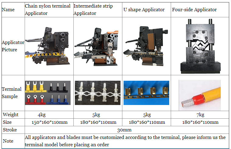 Horizontal Feed Terminal Applicator with Terminal Crimping Function and 30mm Stroke