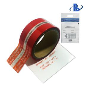 China Single Sided Adhesive Security Seal Tape , Red Tamper Evident Tape on sale