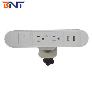 China 2M Cable Tabletop Round Edge USB Charging Electric Desktop Power Extension Socket on sale