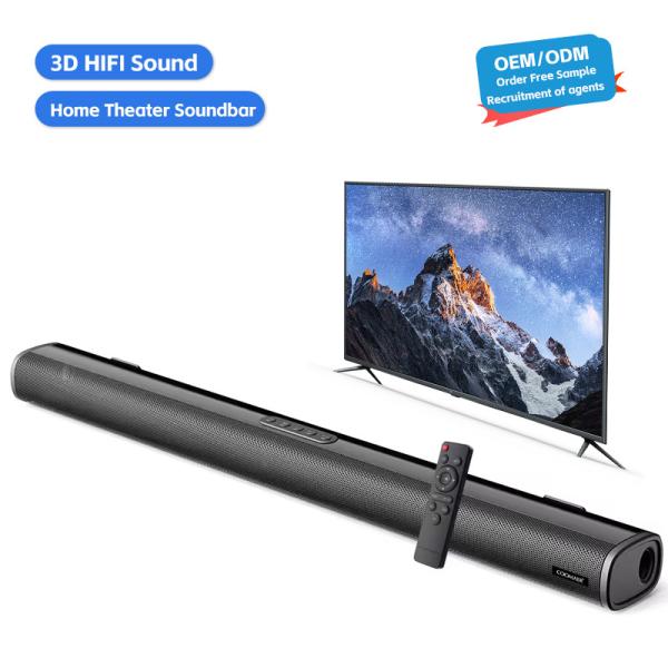 Cheap Black 2000mA TV Soundbar Speaker DC 5V With FM Radio Wireless Connectivity for sale