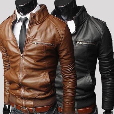 Cheap Hot sale bulk plain polyester waterproof cheap european fashion winter men leather coat for sale
