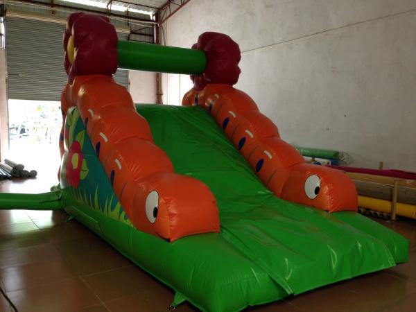 Cheap Small Size Inflatable Caterpillar Dry Slide With Digital Printing Eco - Friendly for sale