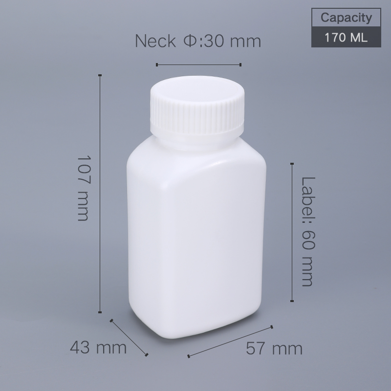 Child Proof 112ml Capsule Plastic Bottle with White Medicine Pill Empty Container