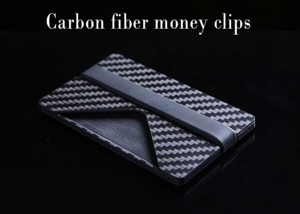 Cheap Custom Size Thin Carbon Fiber Money Clip Card Holder for sale