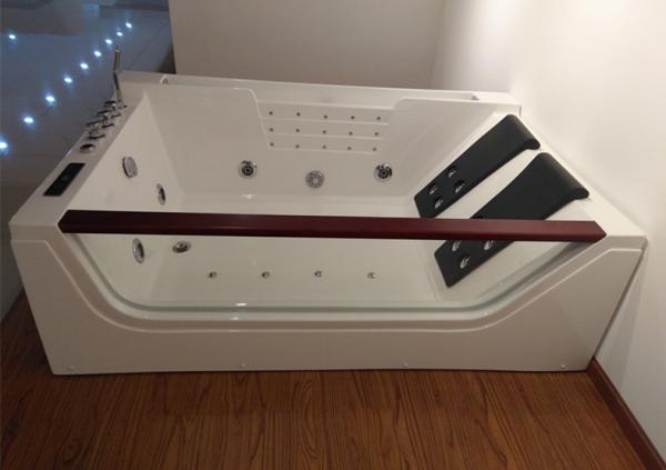 Cheap Double Pillows Rectangular Abs Jacuzzi Whirlpool Bathtub With Computer Control for sale