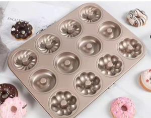 3  In 1 Baking Molds Mini Donut Mold Carbon Steel Bakeware Non Stick Customization