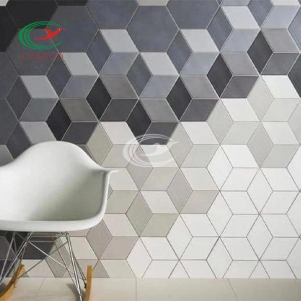 Cheap Self Adhesive Noise Cancelling Tiles , Polyester Fiber Sound Absorbing Wall Panels for sale