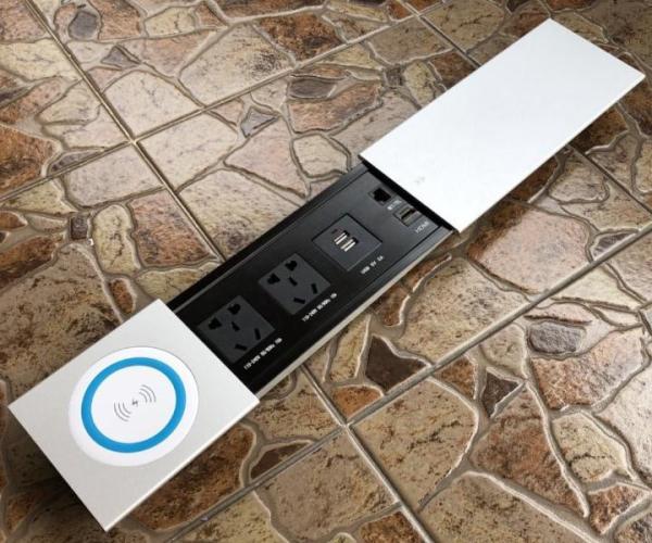 Cheap Wireless Charging Multimedia Conference Table Socket / Under Table Power Socket for sale