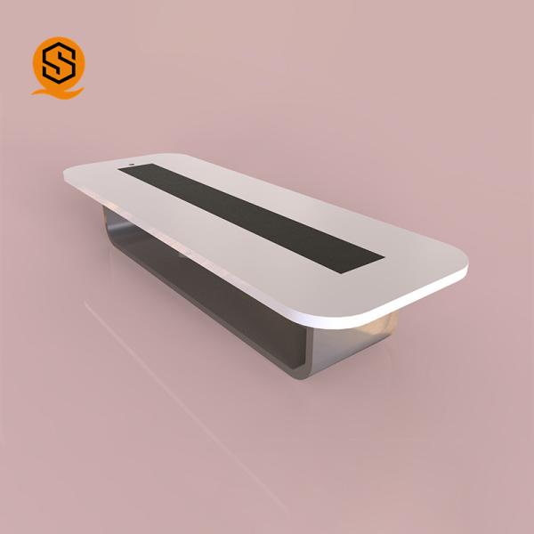 Cheap White Gloss Solid Surface Conference Table Office Furniture Scratch Resistance for sale