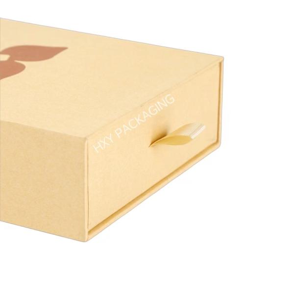 Cheap Natural Color Drawer Packaging Box Custom High-End Style With Flower for sale