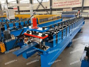 Best Blue 3 Phase Roofing Sheet Wall Panel Roll Forming Machine Plc Control System wholesale
