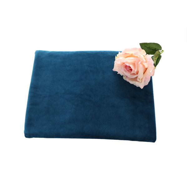 Cheap Indigo Blue Super Soft Plush Fabric 100% Polyester Plain for sale