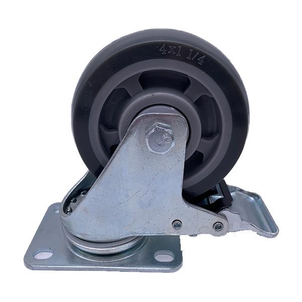 Cheap Polyurethane Swivel Plate Caster Wheel with Locking 100mm for sale