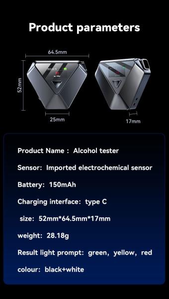 Cheap Battery Powered Portable Alcohol Breathalyzer With LCD Display Data Storage Available for sale