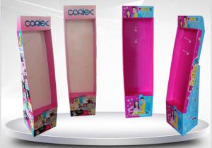 Shopping Mall Cardboard Pos Display Stands With Hooks Die Cut