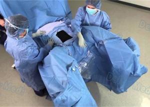 Best Blue Surgical Laparoscopy Drape , Sterile Disposable Patient Drapes With ETO wholesale