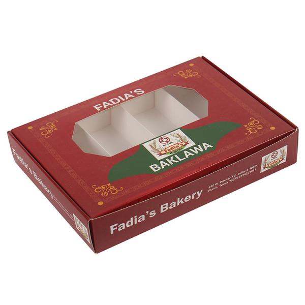 Cheap Custom Printed Paperboard Pastry Cookie Box with Dividers Custom Order Clear Window for sale