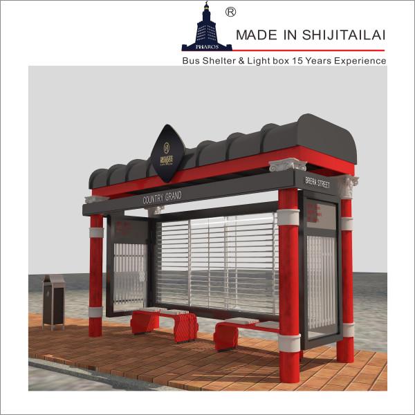 Cheap H3130mm Bus Stop Shelter for sale