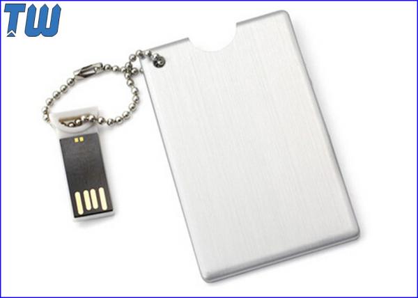 Cheap Metal Credit Card USB Flash Drive Device High Quality Printing Free Ball Chain for sale