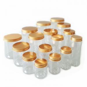 Best Aluminum Screw Lid Food Storage Jar Dia 55mm Plastic Clear Tea Coffee Sugar Canisters wholesale