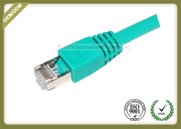 Cheap 4 Pair STP Cat6 Shielded Cable Green Color 550 Mhz Cat6 Patch Leads for sale