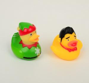 Snowflake Painting Christmas Squeezing Rubber Ducks Safe For Baby Bath