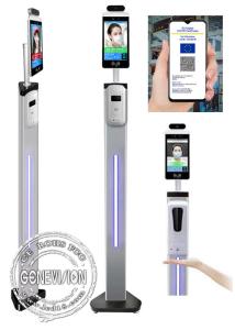 China 8 EU Health Code Scanner Facial Recognition Thermometer Body Temperature Measurement Kiosk on sale