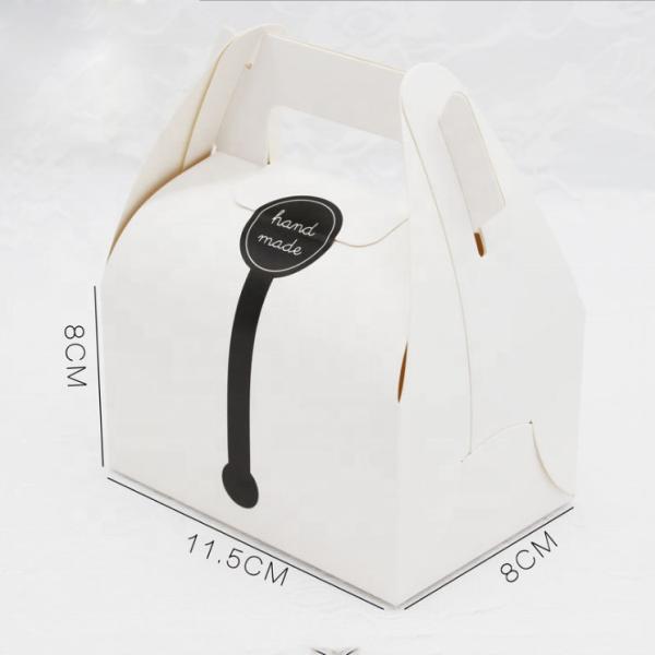 Cheap Custom Printing Folding	Paper Sweet Box Cake Packing With Handle for sale