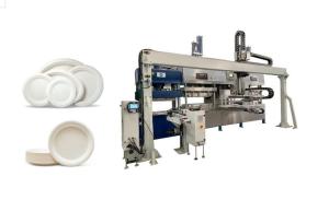 Bamboo Pulp Auto Tableware Making Machine With Robot Arms And Stacking Robot