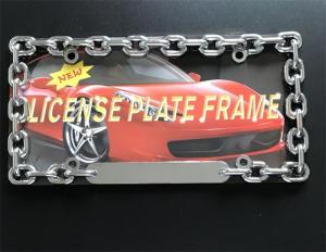 Chain Style Vehicle License Plate Frames / Auto Plate Frames With Chrome Metal Finish
