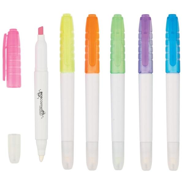 Cheap student use erasable highlighter marker pen, highlighter with eraser for sale