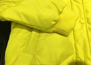 100% Polyester Yellow Young Hooded Bomber Jacket Warm Coats For Winter