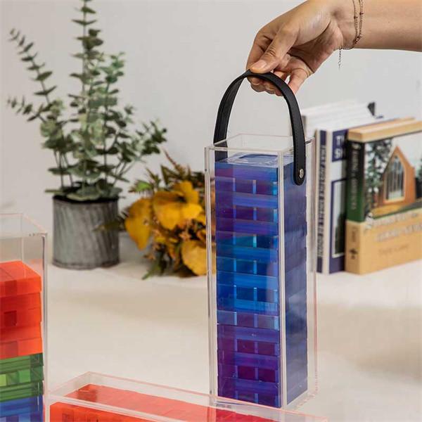 Cheap Portable Monogram Crafts Acrylic Tumbling Tower Blocks Game for sale