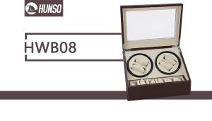 China PU Leather Wrist Watch Storage Box Collection Display Silent Motor on sale