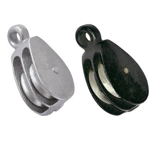 Cheap Double Sheave Pulley Galvanized Casting Iron pulley Fixed Eye Block Steel Small Pulley For Rope for sale